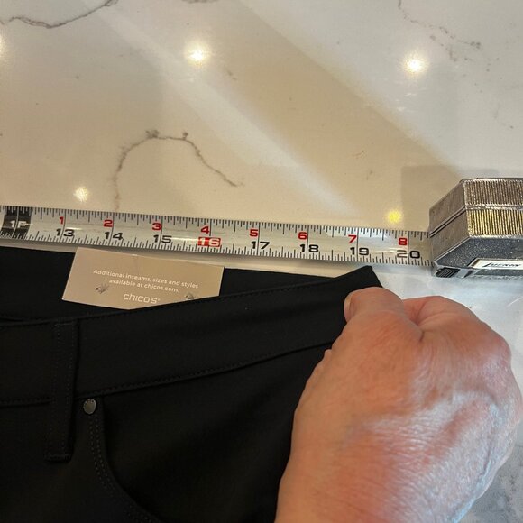 Chico's 5 Pocket Slim Leg Black Ponte Pants Trousers Size 14 TALL NWT - Picture 11 of 11